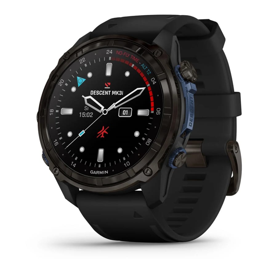 Garmin Descent Mk3i, 51mm Carbon Gray DLC Titanium with Black Silicone Band